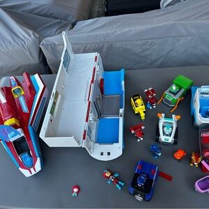 Paw Patrol Adventure Playset with Red, Blue, and Green Vehicles